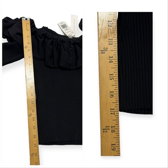 Jonathan Simkhai Isabelle Off-the-shoulder Ruffled Ribbed-knit Top, XL, NWT - Picture 14 of 16